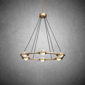 Planets Round Chandelier 36", Modern Lamp Fixtures