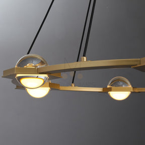 Planets Round Chandelier 36", Modern Lamp Fixtures