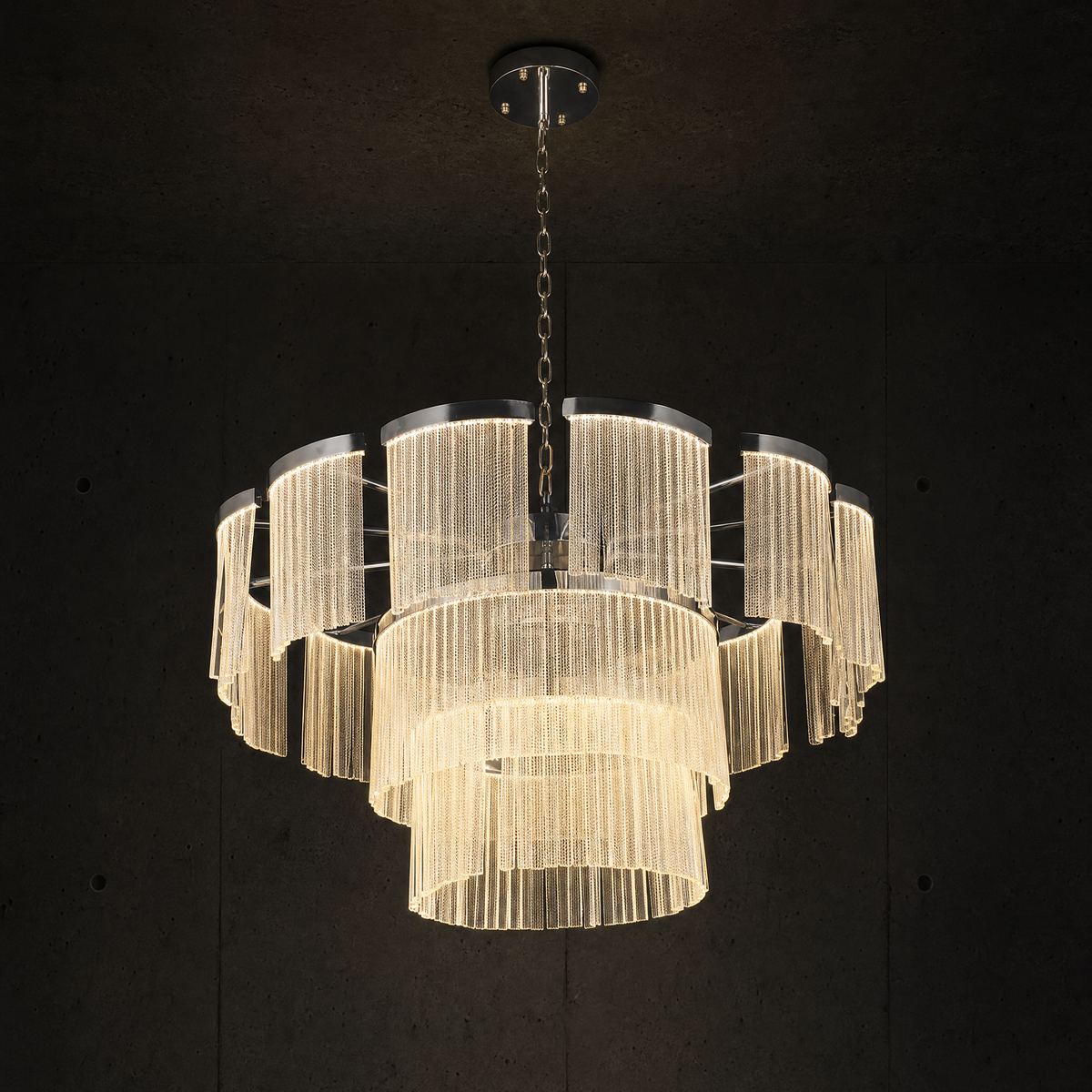Prismata Crystal Modern Sculptural Ring Chandelier - main