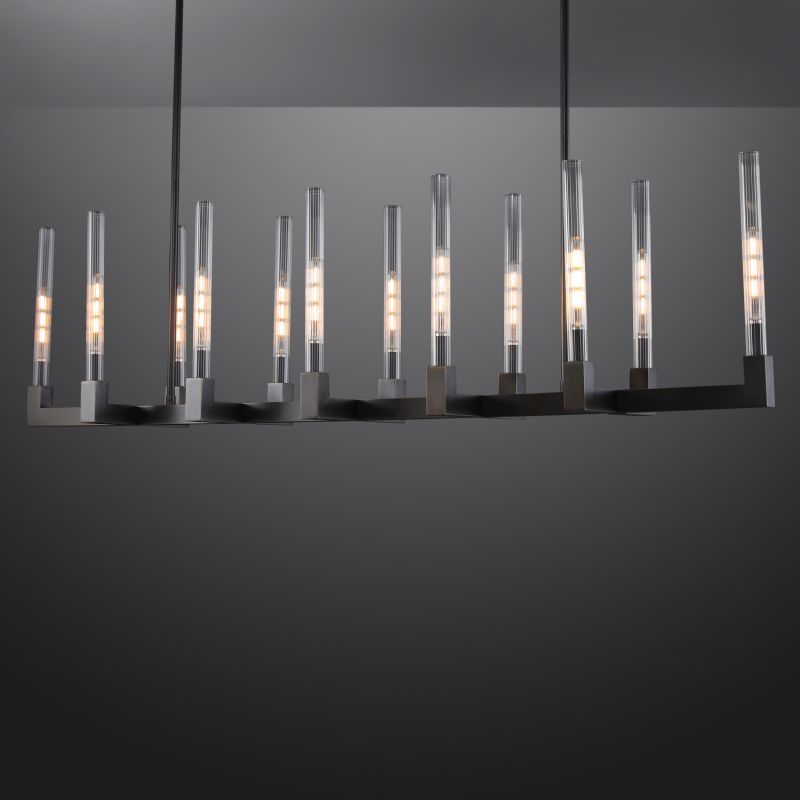 Pulse Candlestick Glass Linear Chandelier