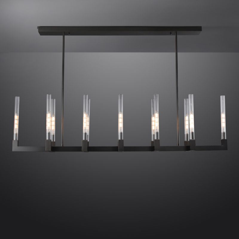 Pulse Candlestick Glass Linear Chandelier