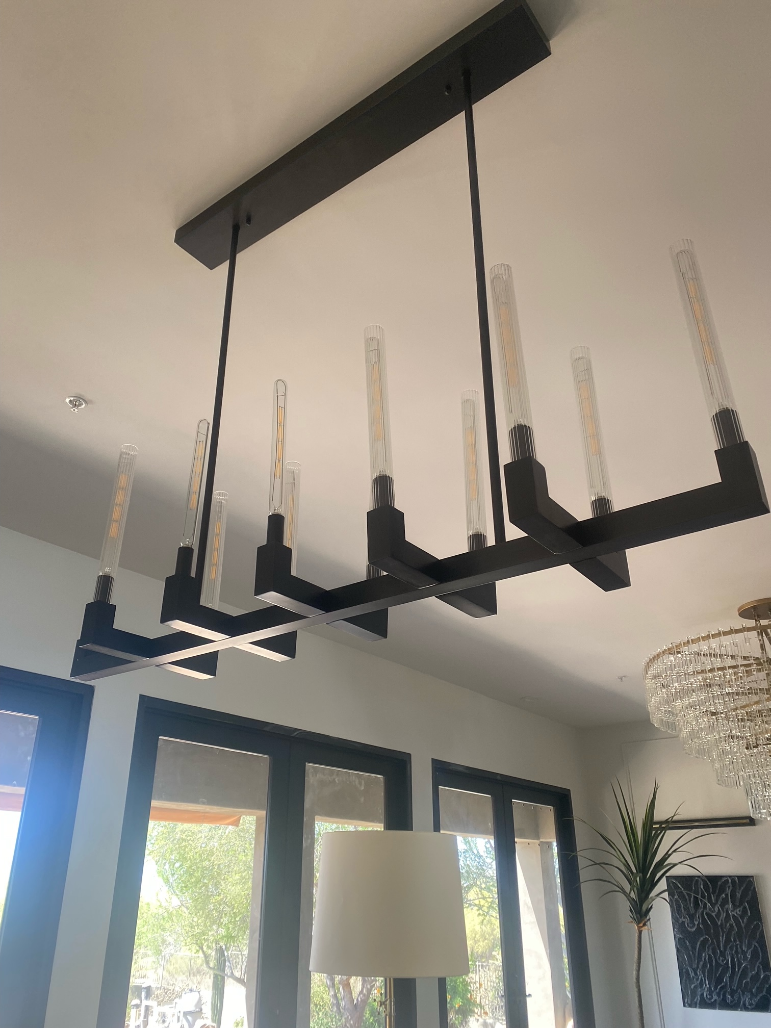 Pulse Candlestick Glass Linear Chandelier