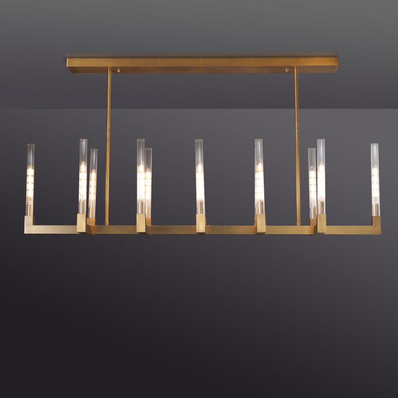 Pulse Candlestick Glass Linear Chandelier