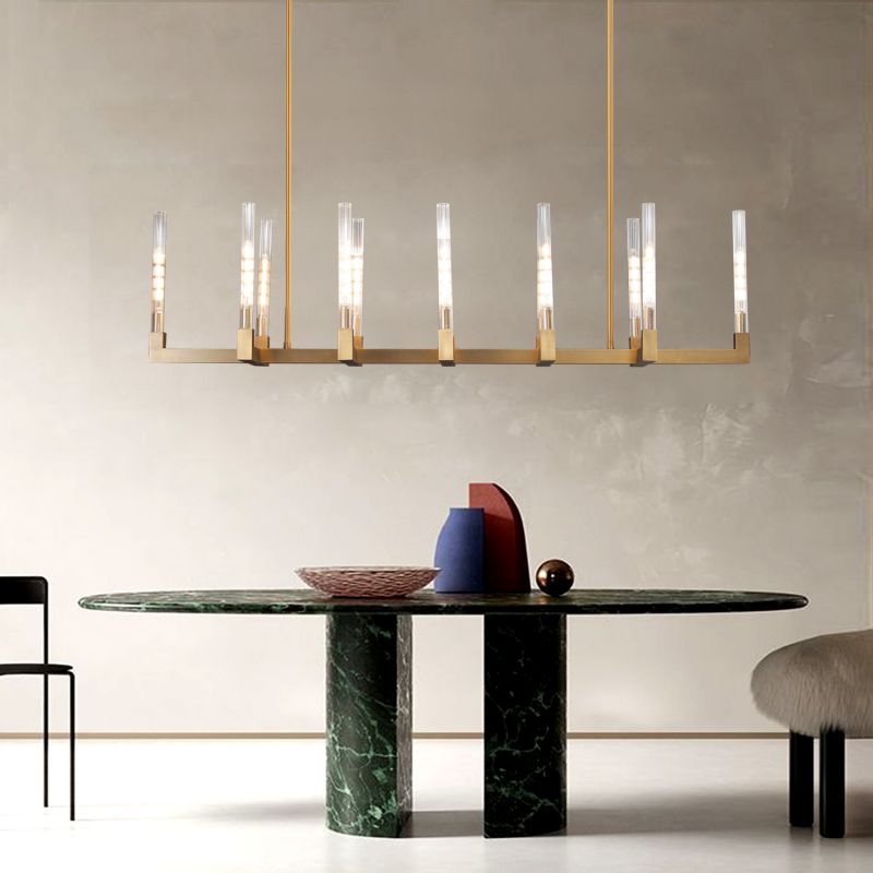 Pulse Candlestick Glass Linear Chandelier