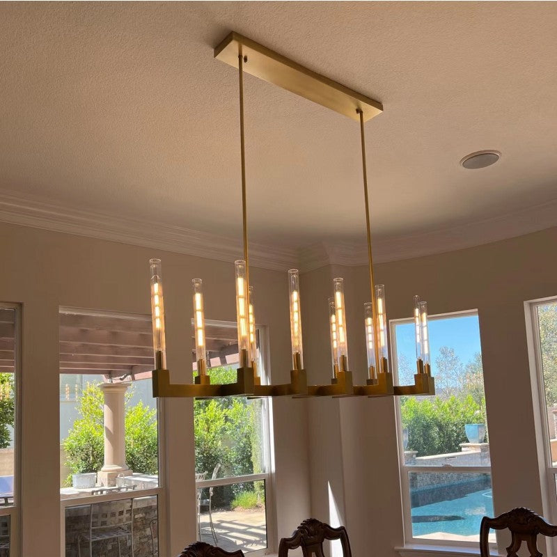 Pulse Candlestick Glass Linear Chandelier