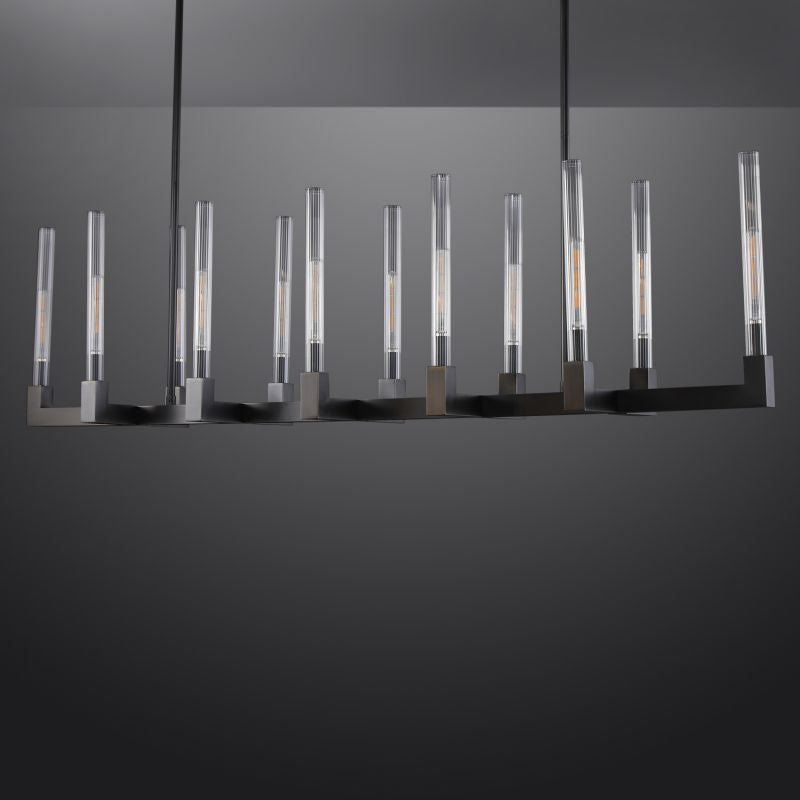Pulse Candlestick Glass Linear Chandelier