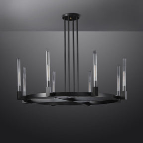 Pulse Candlestick Glass Round Chandelier