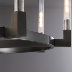 Pulse Candlestick Glass Round Chandelier