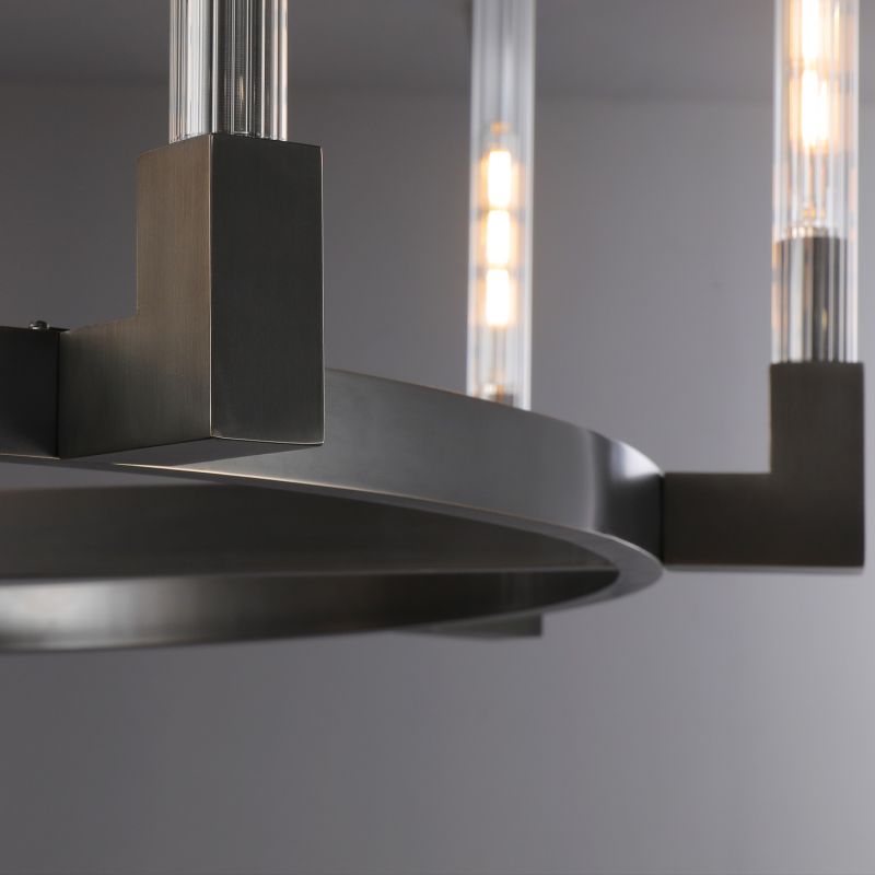 Pulse Candlestick Glass Round Chandelier