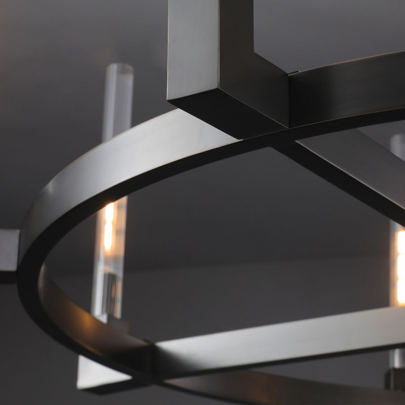 Pulse Candlestick Glass Round Chandelier