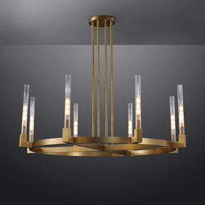 Pulse Candlestick Glass Round Chandelier