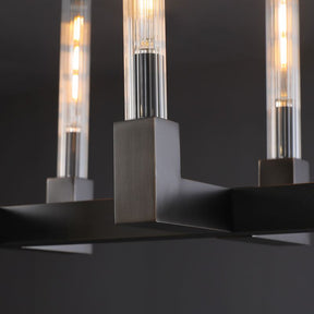 Pulse Candlestick Glass Round Chandelier