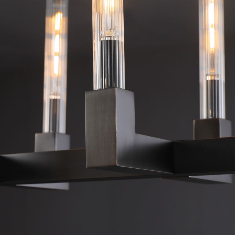 Pulse Candlestick Glass Round Chandelier