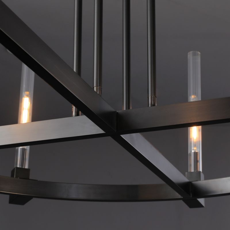 Pulse Candlestick Glass Round Chandelier