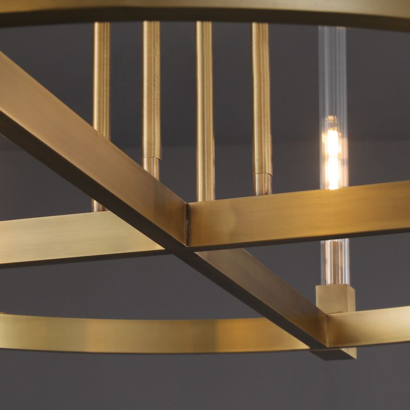 Pulse Candlestick Glass Round Chandelier