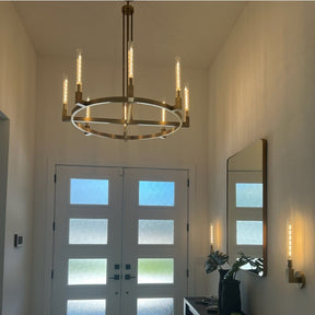 Pulse Candlestick Glass Round Chandelier
