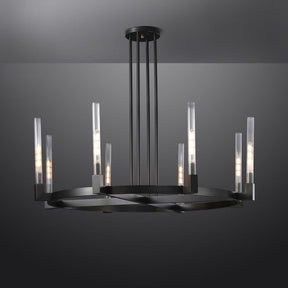 Pulse Candlestick Glass Round Chandelier