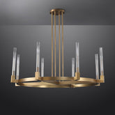 Pulse Candlestick Glass Round Chandelier
