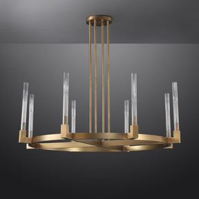 Pulse Candlestick Glass Round Chandelier