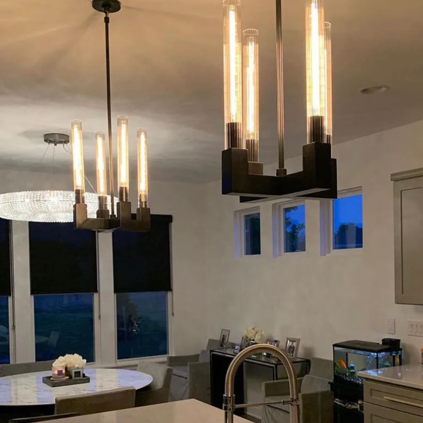 Pulse Chandelier Round/Rectanger Chandelier For Living Room Kitchen Dining Room