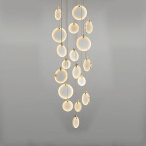 Queenie Alabaster Disc Long Round Chandelier For Loft