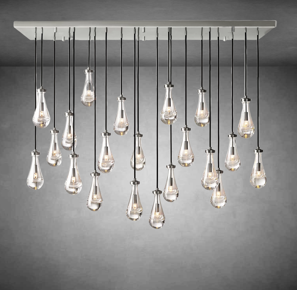 Raindrop Rectangular Chandelier 54" 72"