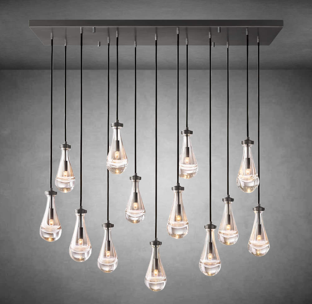 Raindrop Rectangular Chandelier 54" 72"