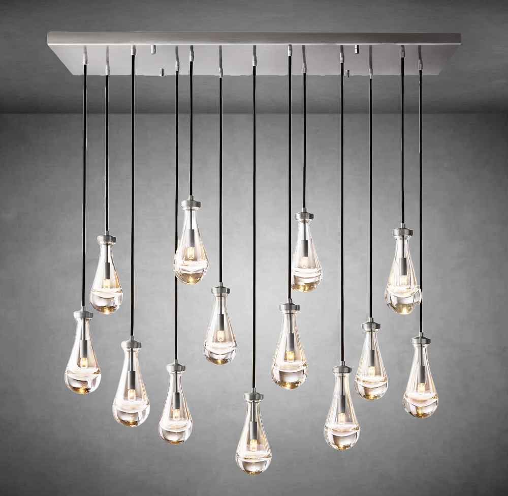 Raindrop Rectangular Chandelier 54" 72"