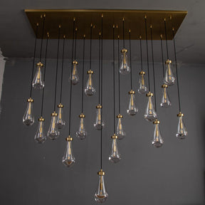 Raindrop Rectangular Chandelier W72" 21-Lights