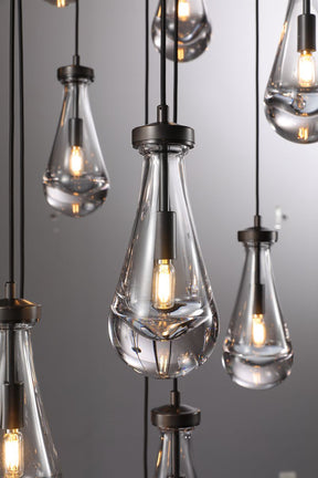 Raindrop Rectangular Chandelier W72" 21-Lights