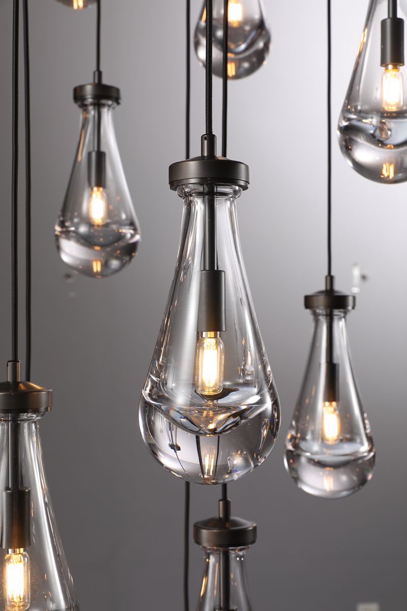 Raindrop Rectangular Chandelier W72" 21-Lights