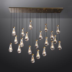 Raindrop Rectangular Chandelier W72" 21-Lights