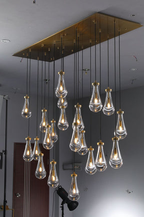 Raindrop Rectangular Chandelier W72" 21-Lights