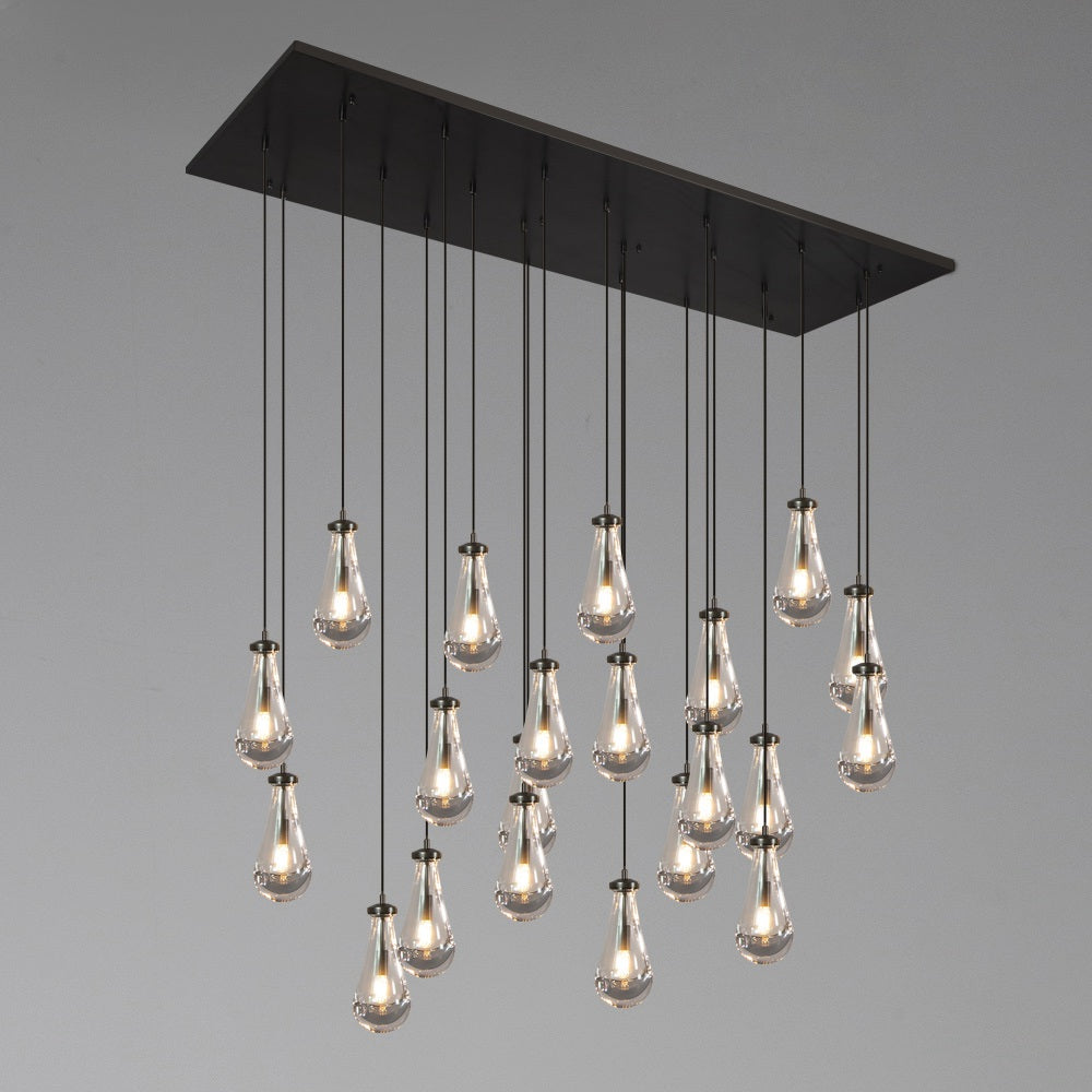 Raindrop Rectangular Chandelier W72" 21-Lights