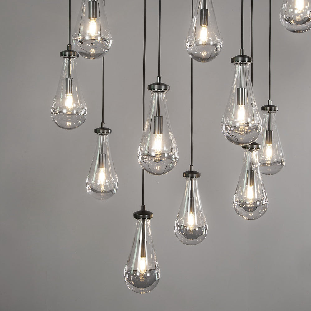 Raindrop Rectangular Chandelier W72" 21-Lights