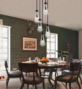 Raindrop Round Chandelier 5 Lights 14"D