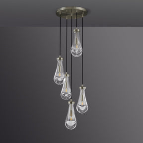 Raindrop Round Chandelier 5 Lights 14"D