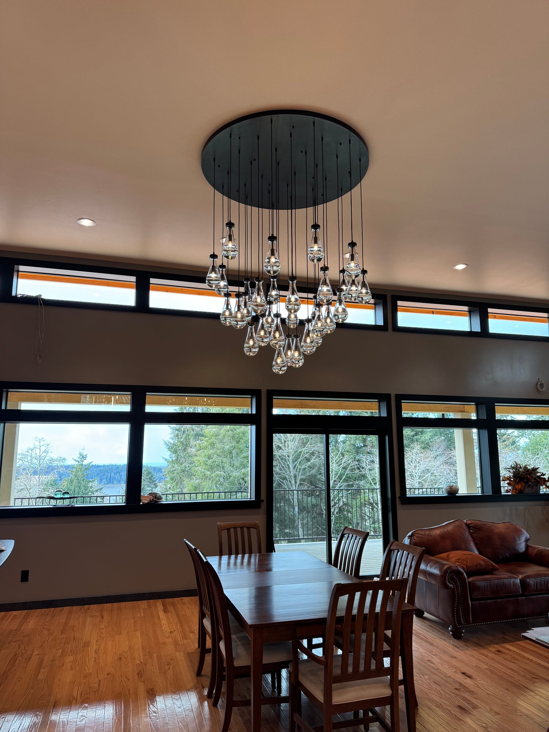 Raindrop Round Chandelier Modern Luxury Glass Chandelier For Living Room Dining Room