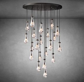 Raindrop Round Chandelier Modern Luxury Glass Chandelier For Living Room Dining Room