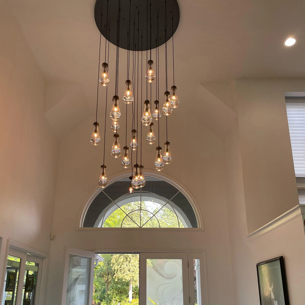 Raindrop Round Chandelier Modern Luxury Glass Chandelier For Living Room Dining Room
