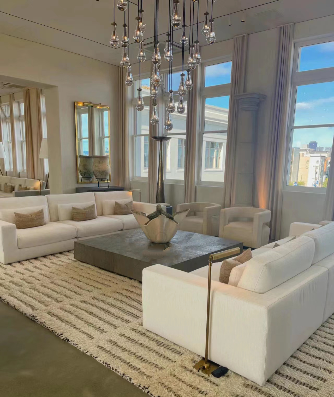 Raindrop Round Chandelier Modern Luxury Glass Chandelier For Living Room Dining Room