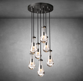 Raindrop Round Chandelier Modern Luxury Glass Chandelier For Living Room Dining Room