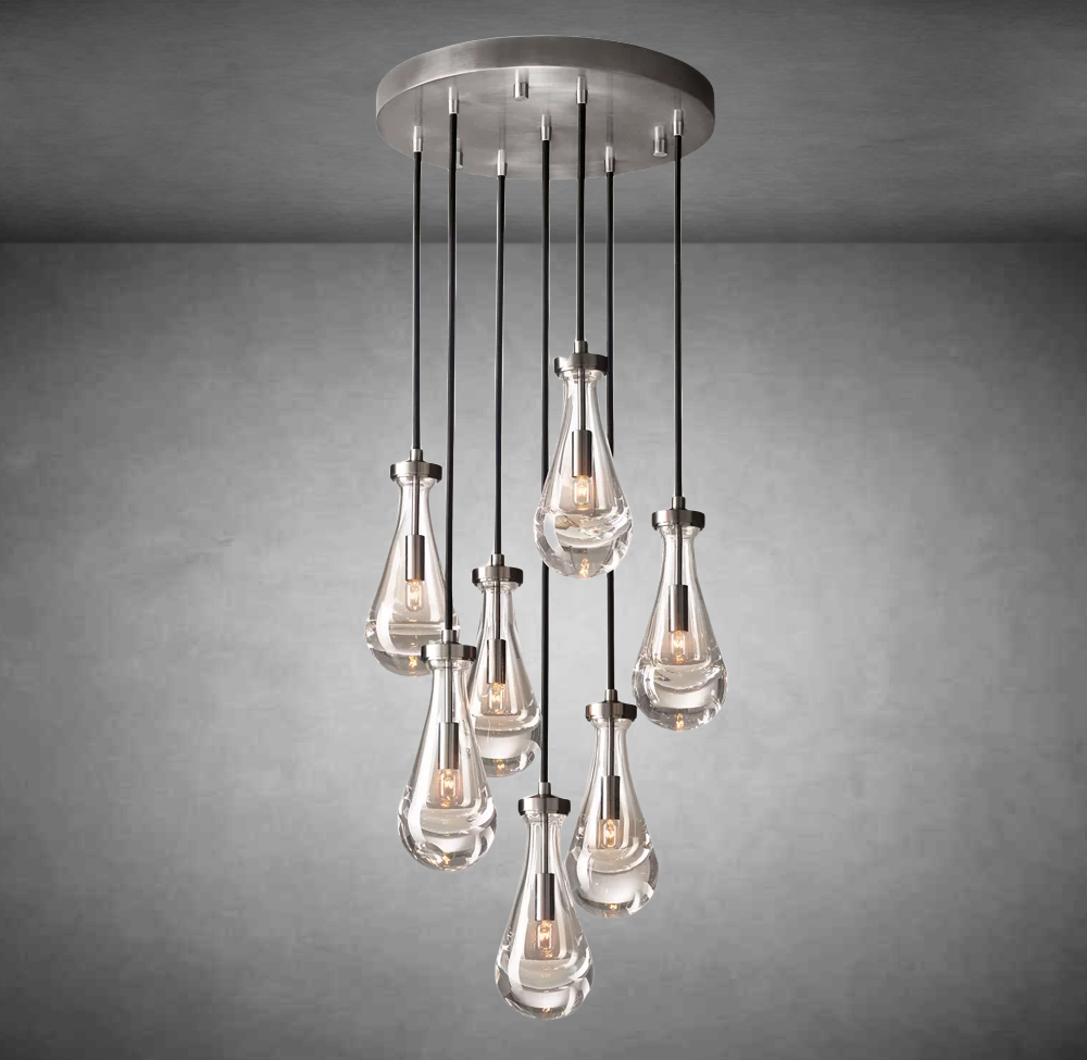 Raindrop Round Chandelier Modern Luxury Glass Chandelier For Living Room Dining Room