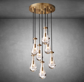Raindrop Round Chandelier Modern Luxury Glass Chandelier For Living Room Dining Room