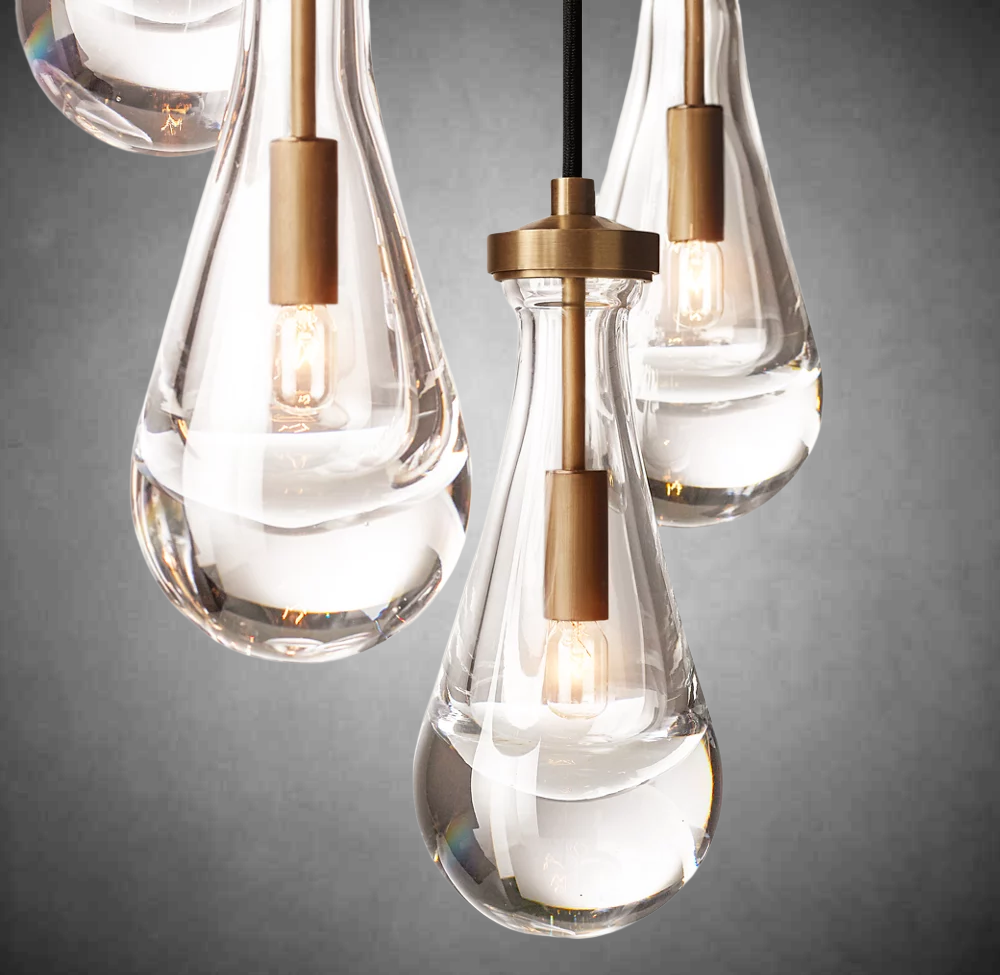 Raindrop Round Chandelier Modern Luxury Glass Chandelier For Living Room Dining Room