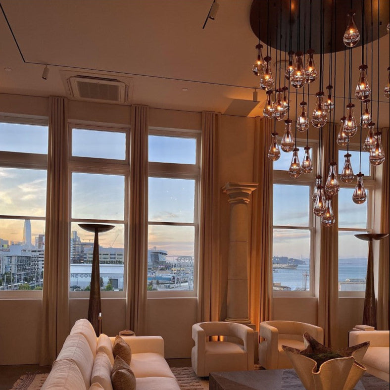 Raindrop Round Chandelier Modern Luxury Glass Chandelier For Living Room Dining Room