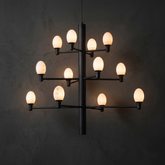 Large Black Chandelier in matte black