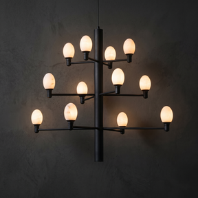 Large Black Chandelier in matte black