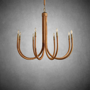 Ravda Round Chandelier with Antique Brass