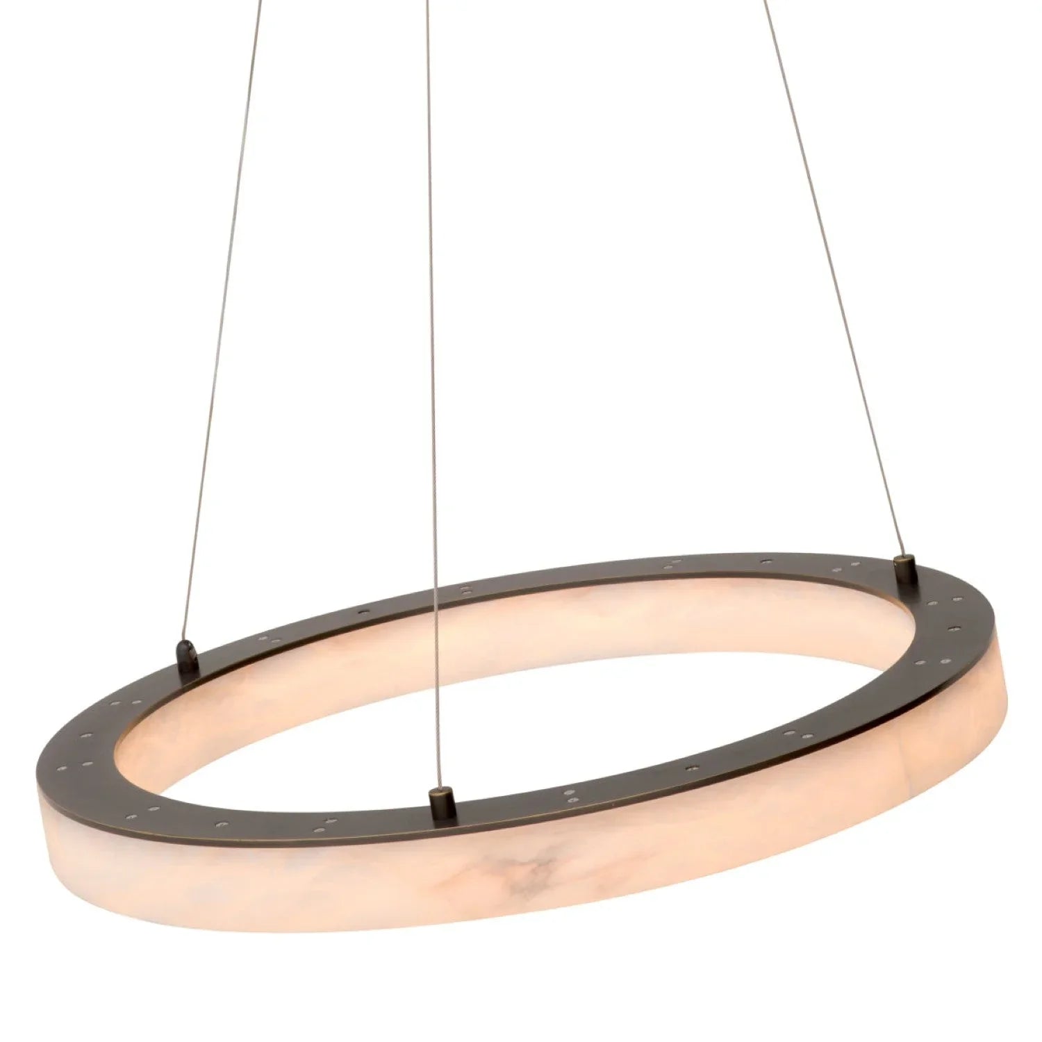 Raymond Modern Round Living Room Alabaster Pendant Chandelier